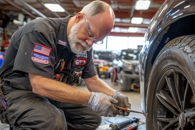 mechanic doing routine oil changes